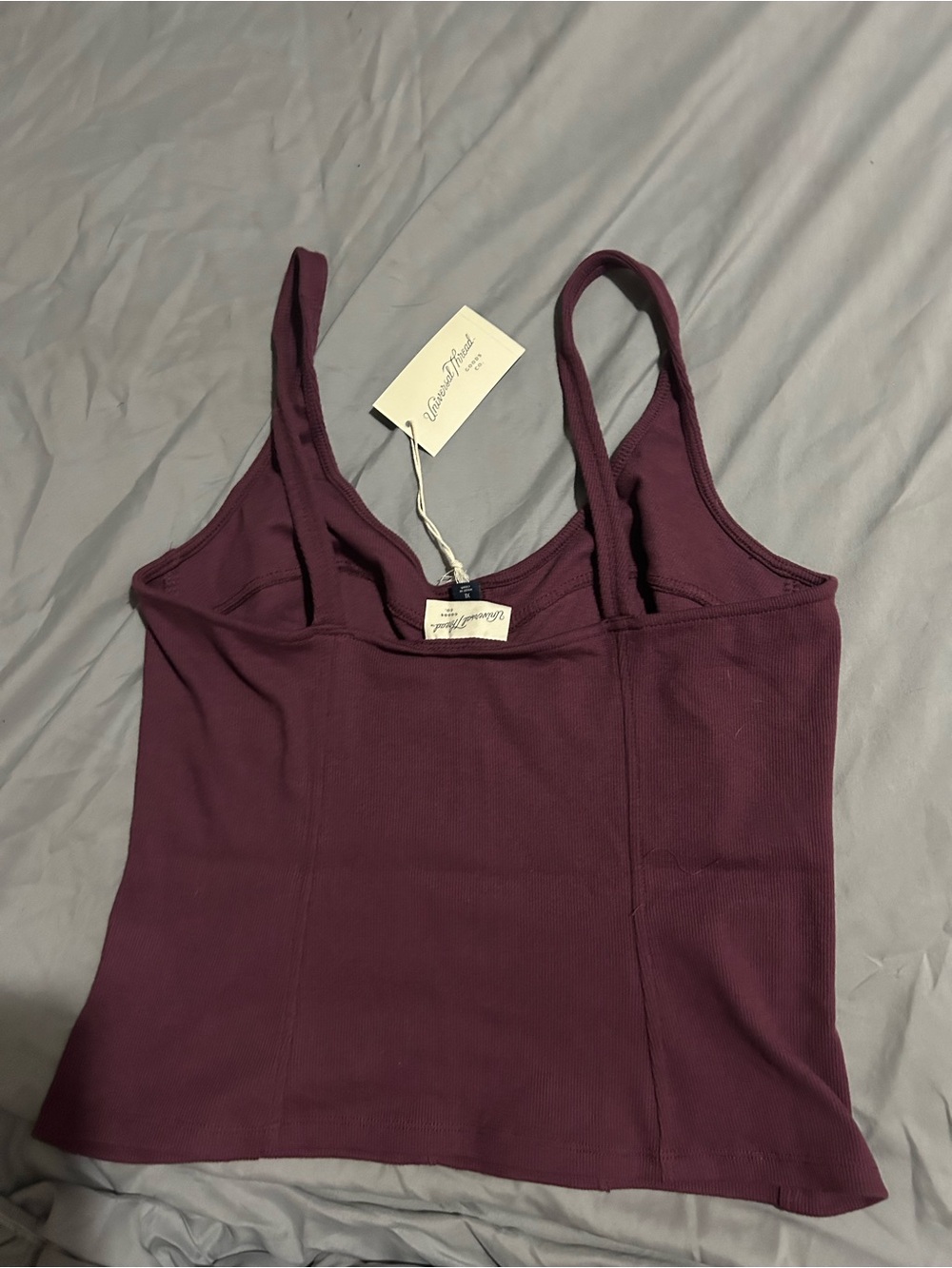 Universal Thread Deep Plum Ribbed Bustier Tank - Picture 2 of 2